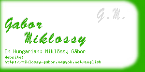 gabor miklossy business card