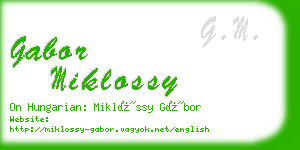 gabor miklossy business card